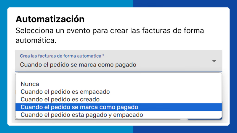 Automatiza la creación de tus facturas.